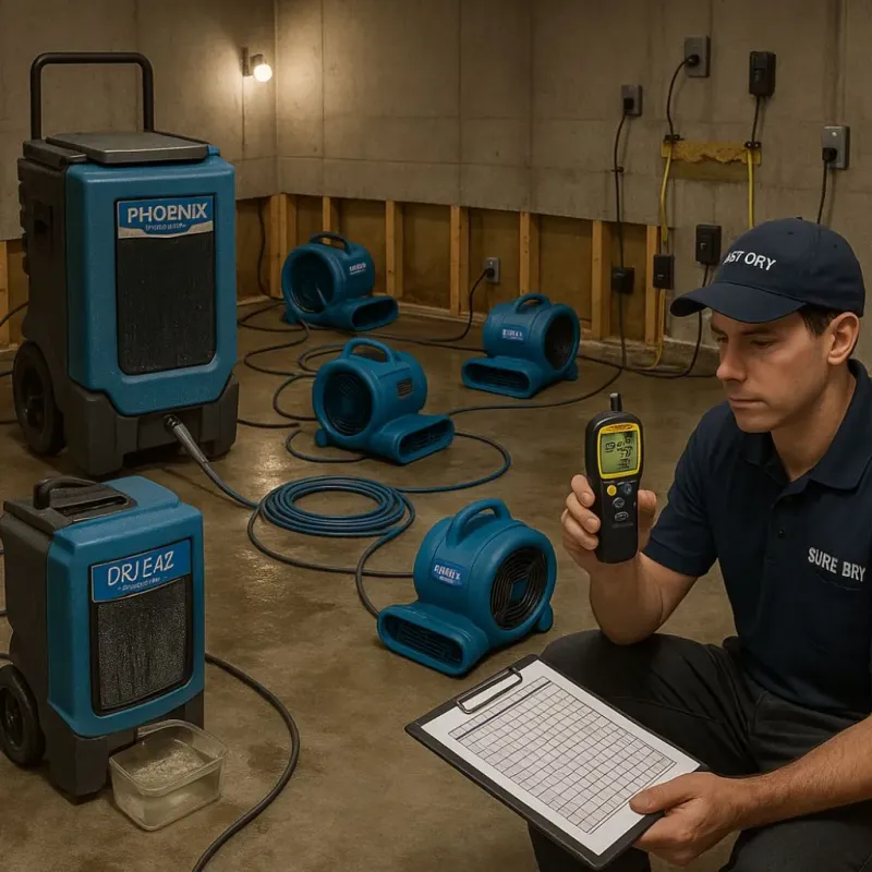 Structural Drying and Dehumidification process in McLeansboro, IL